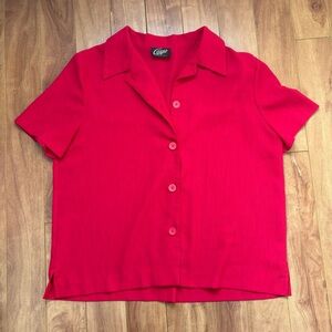 Chic Red Button Down Shirt